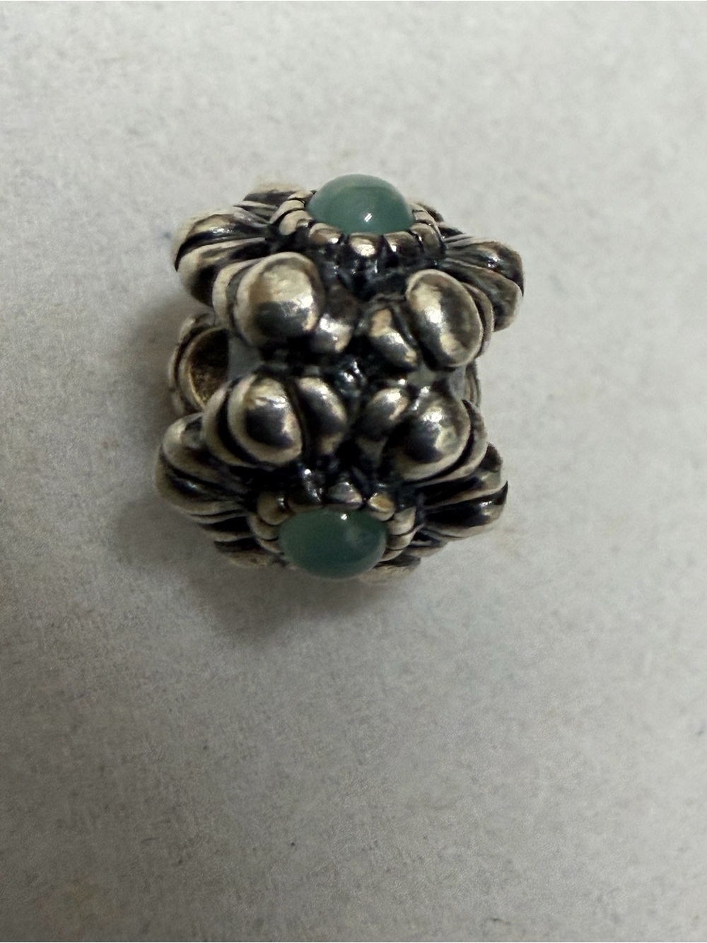 Authentic Pandora Birthday Blooms Charm May Chrysoprase Retired Silver